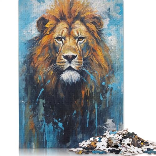 1000-teiliges Puzzle für Erwachsene, Paletten-Löwenmalerei, quadratisches Puzzle für Teenager und Holzpuzzles, Familienspiele, Weihnachts- und Geburtstagsgeschenke, 1000 Stück (75 x 50 cm) von GQmoney