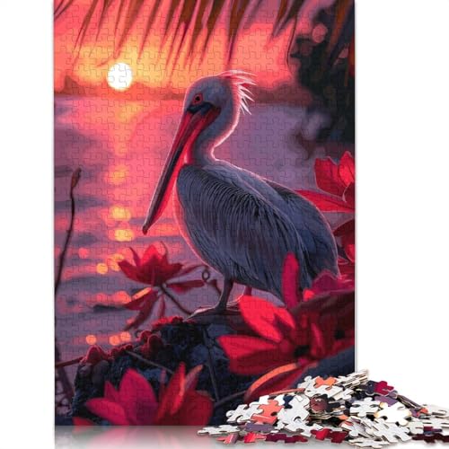1000-teiliges Puzzle für Erwachsene, Pelican Rock Sunset, quadratisches Puzzle für Erwachsene und Holzpuzzles, Heimdekoration, 1000 Stück (75 x 50 cm) von GQmoney