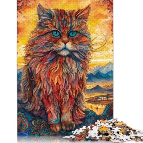 1000-teiliges Puzzle für Erwachsene, Perserkatze 2, kreative quadratische Puzzles für Erwachsene und Holzpuzzles, Lernspiel für Erwachsene, 1000 Teile (75 x 50 cm) von GQmoney