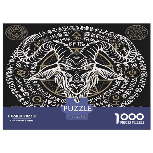 1000-teiliges Puzzle für Erwachsene, Rätsel mit geheimnisvollen Mustern, 1000-teiliges Holzbrett-Puzzle – Entspannungspuzzlespiele, Denksport-Puzzle, 1000 Teile (75 x 50 cm) von GQmoney