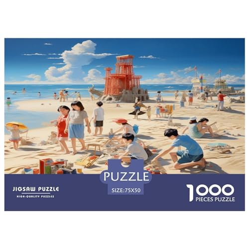 1000-teiliges Puzzle für Erwachsene, Sunny_Beach, Puzzle für Erwachsene und Kinder, Puzzles, 1000-teiliges Spiel, Spielzeug für Erwachsene, Familienpuzzle, Geschenk, 1000 Stück (75 x 50 cm) von GQmoney