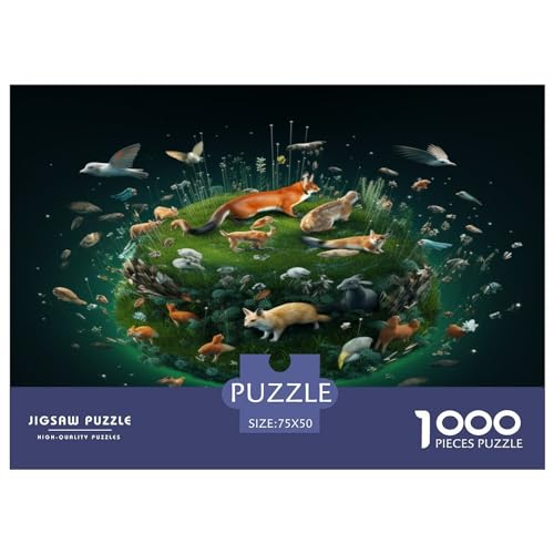 1000-teiliges Puzzle für Erwachsene, Vogelaugen-Puzzle für Erwachsene und Kinder, Puzzle 1000-teiliges Spielspielzeug für Erwachsene, Familienpuzzle, Geschenk, 1000 Stück (75 x 50 cm) von GQmoney
