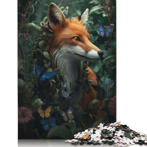 1000-teiliges Puzzle für Erwachsene, magischer, skurriler Fuchs, Holzpuzzle für Erwachsene, Familienunterhaltungsspielzeug, 1000 Teile (75 x 50 cm) von GQmoney