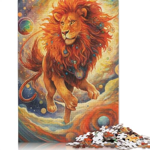 1000-teiliges Puzzle für Erwachsene, niedliches Löwen-Quadrat-Puzzle für Erwachsene, Holzpuzzle, praktisches Spiel, 1000 Teile (75 x 50 cm) von GQmoney