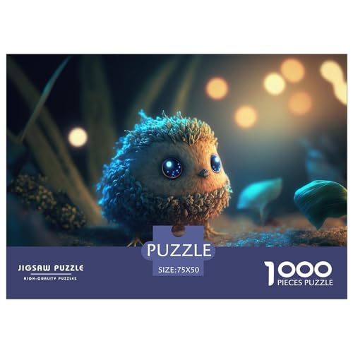 1000-teiliges Puzzle für Erwachsene, süßes Igel-Puzzle, Holzpuzzle für Erwachsene, Familienunterhaltungsspielzeug, 1000 Stück (75 x 50 cm) von GQmoney