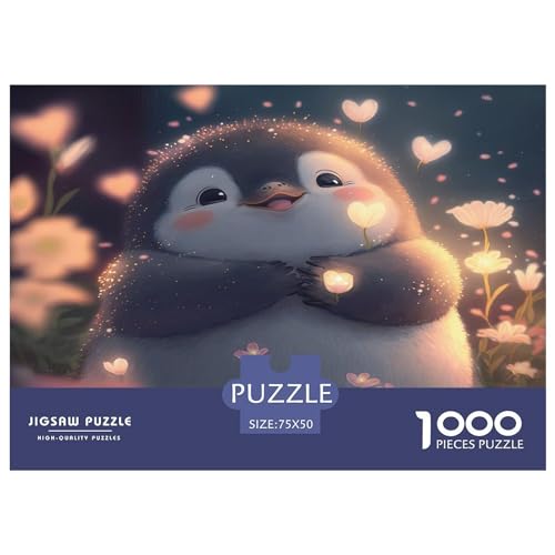 1000-teiliges Puzzle für Erwachsene, süßes Pinguin-Puzzle, Holzpuzzle für Erwachsene, Familienunterhaltungsspielzeug, 1000 Stück (75 x 50 cm) von GQmoney