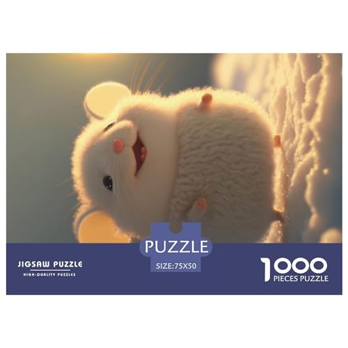 1000-teiliges Puzzle für Erwachsene, süßes Ratten-Puzzle, Holzpuzzle für Erwachsene, Familienunterhaltungsspielzeug, 1000 Stück (75 x 50 cm) von GQmoney