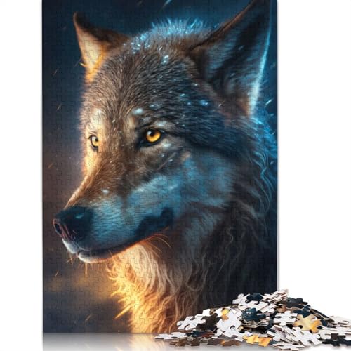 1000-teiliges Puzzle für Erwachsene, tolle quadratische Wolf-Puzzles für Erwachsene, Holzpuzzle, Spielzeug, Wanddekoration, 1000 Stück (75 x 50 cm) von GQmoney