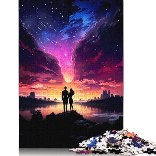 1000-teiliges Puzzle für Erwachsene mit Sonnenuntergangsnebel-Liebhabern, Puzzle für Erwachsene und Jugendliche, Lernspiel, 1000 Teile (75 x 50 cm) von GQmoney