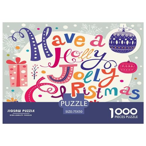 1000-teiliges Puzzle für Kinder, Weihnachten, für Erwachsene, Kinder, Holzpuzzle, Lernspielzeug, 1000 Teile (75 x 50 cm) von GQmoney
