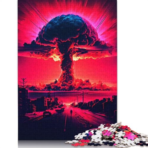1000-teiliges Puzzle mit Atombomben-Illustration für Erwachsene, Lernspielzeug, Familienspiele, Geburtstagsgeschenke, 1000 Stück (38 x 26 cm) von GQmoney