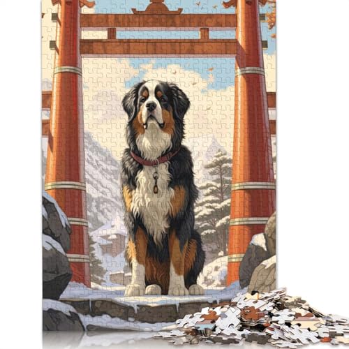 1000-teiliges Puzzle mit Berner Sennenhund, Japan, Schwierigkeitsgrad für Erwachsene, Lernspielzeug, Spiele, 1000 Stück (38 x 26 cm) von GQmoney