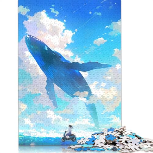 1000-teiliges Puzzle mit Blauer Himmel und Anime-Landschaft für Erwachsene und Teenager. Puzzles für Erwachsene und Teenager, ab 14 Jahren. 1000 Teile (75 x 50 cm) von GQmoney