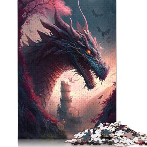 1000-teiliges Puzzle mit Drachenköpfen, Schwierigkeitsgrad für Erwachsene, Lernspiel, Spielzeug, Familiendekoration, 1000 Teile (38 x 26 cm) von GQmoney