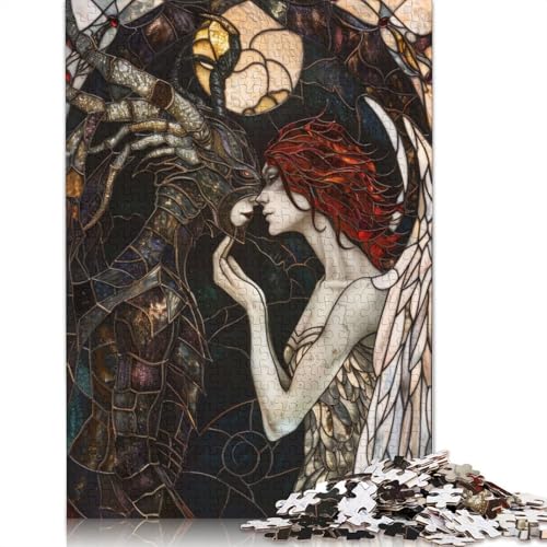 1000-teiliges Puzzle mit Engel- und Dämonenflecken für Erwachsene, Puzzle, Puzzle für Erwachsene, Heimdekoration, Puzzle-Spielzeug, 1000 Stück (38 x 26 cm) von GQmoney