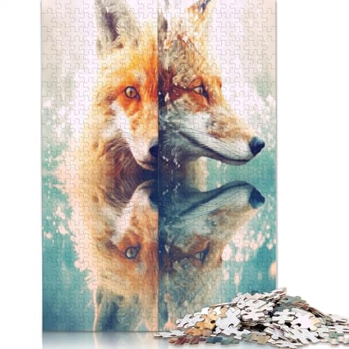 1000-teiliges Puzzle mit Fuchs-Tieren für Erwachsene, Holzpuzzle für Erwachsene und Jugendliche ab 12 Jahren, 1000 Teile (75 x 50 cm) von GQmoney