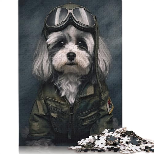 1000-teiliges Puzzle mit Havaneser-Soldat, Schwierigkeitsgrad, Lernspiele, Spielzeug, 1000 Teile (38 x 26 cm) von GQmoney