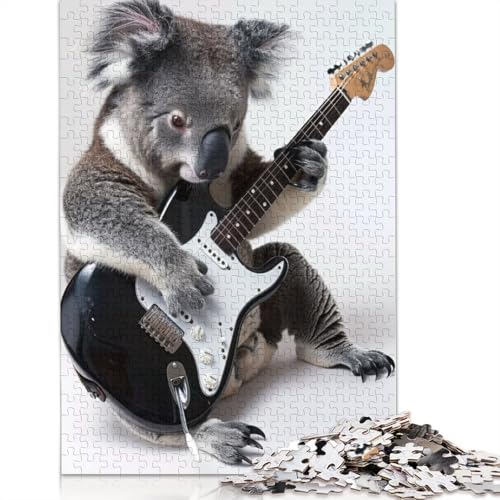 1000-teiliges Puzzle mit Koala-Gitarre, Schwierigkeitsgrad für Erwachsene, Lernspielzeug, Spiele, 1000 Stück (75 x 50 cm) von GQmoney