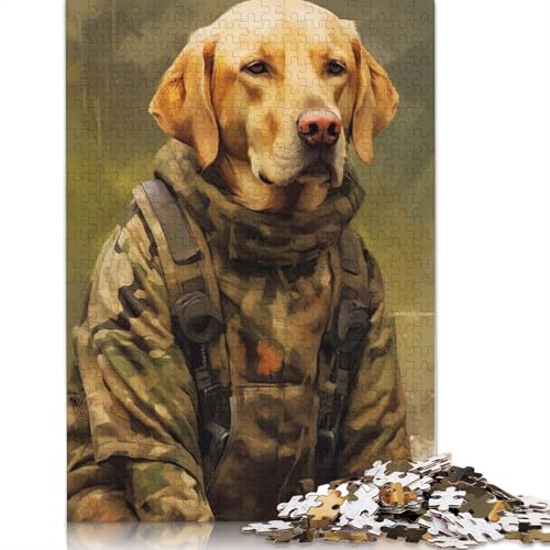 1000-teiliges Puzzle mit Labrador-Tarnjacke, Schwierigkeitsgrad für Erwachsene, Lernspielzeug, Spiele, 1000 Teile (38 x 26 cm) von GQmoney