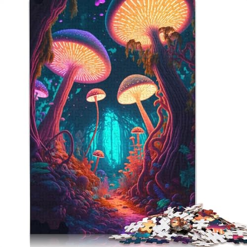 1000-teiliges Puzzle mit Psychedelischer Pilzkunst für Erwachsene, Puzzle, Puzzles für Erwachsene, Lernspielzeug, 1000 Stück (75 x 50 cm) von GQmoney