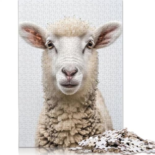 1000-teiliges Puzzle mit Schafsgesicht, Schwierigkeitsgrad, Lernspiele, Spielzeug, 1000 Stück (38 x 26 cm) von GQmoney
