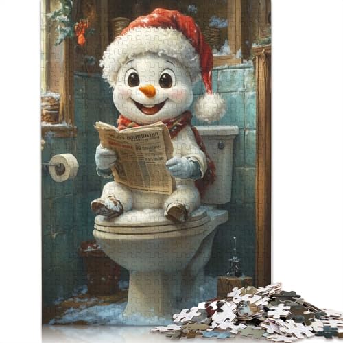 1000-teiliges Puzzle mit Schneemann, der auf Toilettenpapier liest. Papierpuzzle für Erwachsene und Jugendliche ab 12 Jahren, 1000 Teile (38 x 26 cm) von GQmoney
