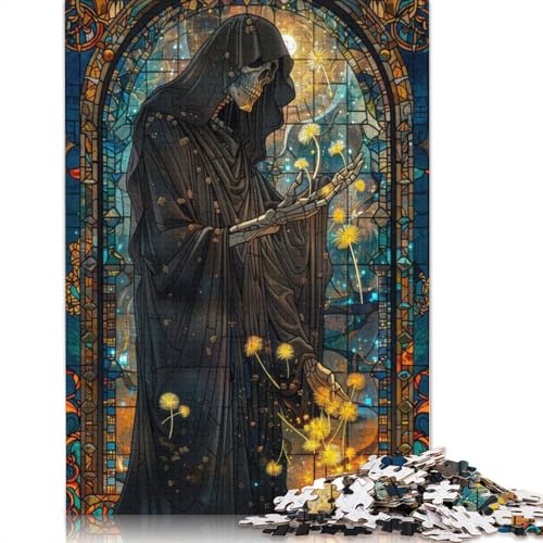 1000-teiliges Puzzle mit Sensenmann-Löwenzahn-Totenkopf für Erwachsene und Teenager. Puzzles für Erwachsene und Teenager ab 14 Jahren. 1000 Teile (75 x 50 cm) von GQmoney