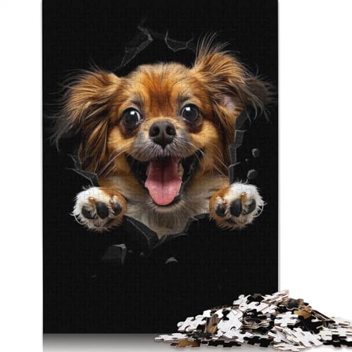 1000-teiliges Puzzle mit Tibet-Spaniel, Schwierigkeitsgrad, Lernspiele, Spielzeug, 1000 Stück (75 x 50 cm) von GQmoney