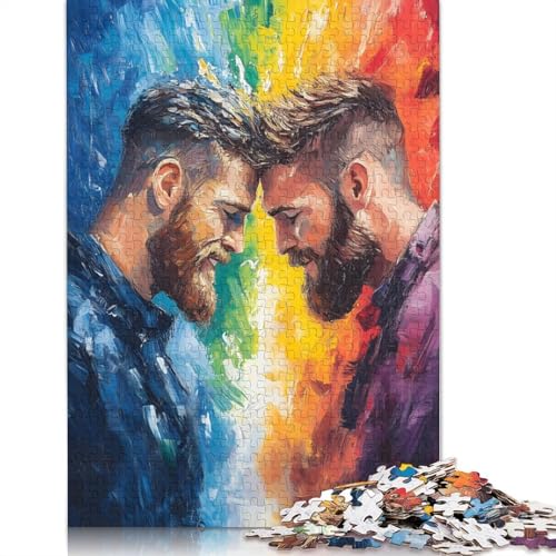 1000-teiliges Puzzle mit Zwei Männern, die die Stirn berühren, für Erwachsene, Puzzle, Lernspiel, Herausforderungsspielzeug, 1000 Stück (75 x 50 cm) von GQmoney