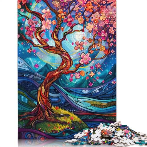 1000-teiliges Puzzle mit abstrakten Kirschblüten, Schwierigkeitsgrad, Lernspiele, Spielzeug, 1000 Stück (75 x 50 cm) von GQmoney