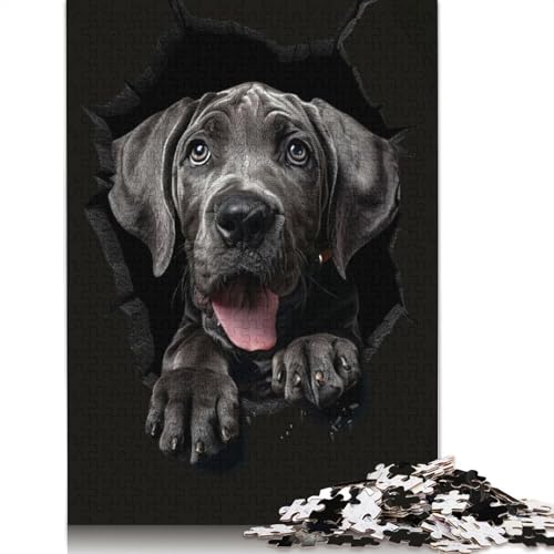 1000-teiliges Puzzle mit der Deutschen Dogge, Schwierigkeitsgrad für Erwachsene, Lernspielzeug, Spiele, 1000 Stück (38 x 26 cm) von GQmoney
