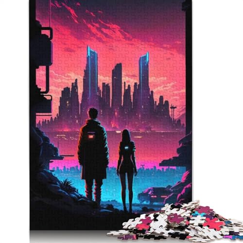 1000-teiliges Puzzle mit der Skyline der Zukunft für Erwachsene, Puzzle, Puzzles für Erwachsene, Lernspielzeug, 1000 Stück (75 x 50 cm) von GQmoney