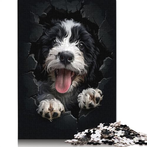 1000-teiliges Puzzle mit portugiesischem Wasserhund, Schwierigkeitsgrad für Erwachsene, Lernspielzeug, Spiele, 1000 Stück (75 x 50 cm) von GQmoney