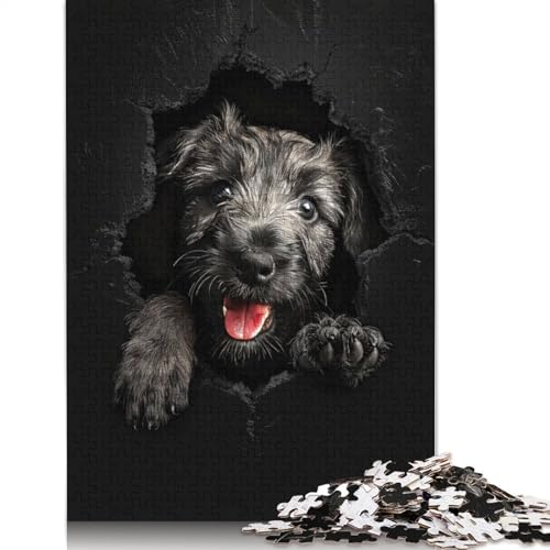 1000-teiliges Puzzle mit schottischem Hirschhund, Schwierigkeitsgrad, Lernspiel, Spielzeug, 1000 Stück (38 x 26 cm) von GQmoney