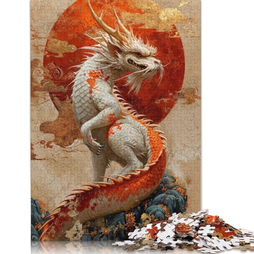1000-teiliges Puzzle zum Thema „Jahr des Drachen“ für Erwachsene, Puzzle für die ganze Familie, Gehirn-Herausforderung, 1000 Teile (75 x 50 cm) von GQmoney
