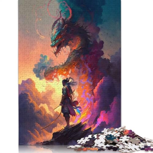 1000-teiliges Samurai-Drachen-Rampage-Puzzle, Schwierigkeitsgrad für Erwachsene, stärkt die Beziehungen zwischen Familienmitgliedern, 1000 Stück (75 x 50 cm) von GQmoney
