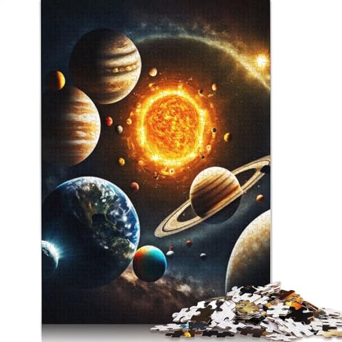 1000-teiliges Sonnensystem-Malpuzzle, Schwierigkeitsgrad: Puzzle, Lernspiel, Spielzeug, 1000 Stück (75 x 50 cm) von GQmoney
