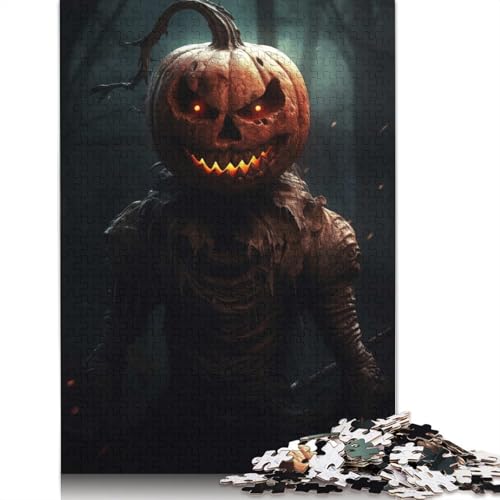 1000-teiliges Spektral-Kürbiskopf-Puzzle für Erwachsene Teenager, Papierpuzzles, nachhaltiges Puzzle für Erwachsene | Spiele 1000 Teile (75 x 50 cm) von GQmoney