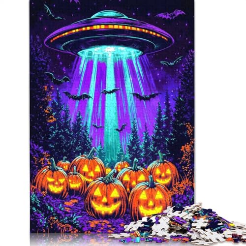 1000-teiliges UFO-Halloween-Puzzle für Erwachsene, Papierpuzzles für Teenager, Geschenke, einzigartige Heimdekoration und Geschenke, 1000 Stück (38 x 26 cm) von GQmoney