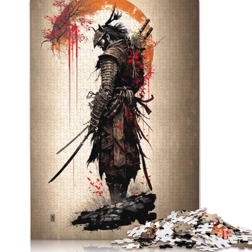 1000-teiliges Vintage-Samurai-Puzzle für Erwachsene, Schwierigkeitsgrad Puzzles, Lernspielzeug, Spiele, Familiendekoration, 1000 Stück (38 x 26 cm) von GQmoney