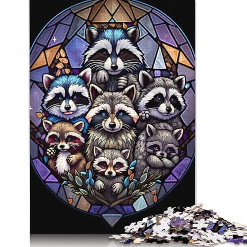 1000-teiliges Waschbär-Puzzle, skurril, für Erwachsene und Teenager, Lernspielzeug aus Papier, 1000 Teile (75 x 50 cm) von GQmoney