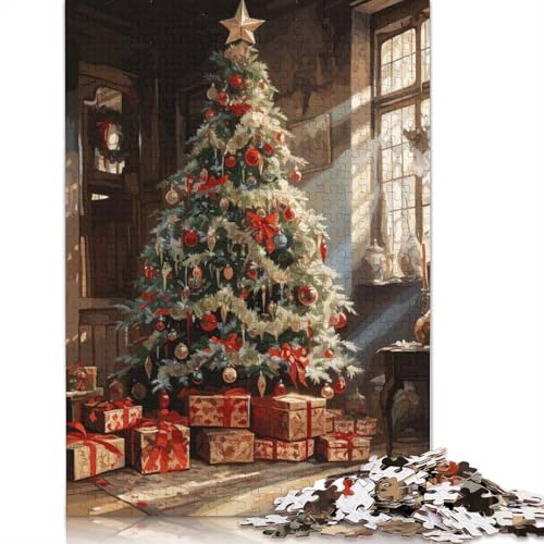 1000-teiliges Weihnachtsbaum-Puzzle für Erwachsene und Teenager, Lernspiele für zu Hause, DIY-Spielzeug, 1000 Stück (75 x 50 cm) von GQmoney