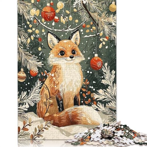 1000-teiliges Weihnachtsfuchs-Puzzle für Erwachsene und Teenager, Papierpuzzle, 1000 Teile (75 x 50 cm) von GQmoney