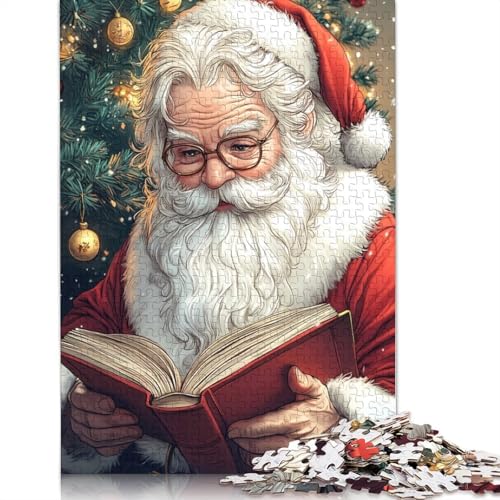 1000-teiliges Weihnachtsmann-Lese-Puzzle, lustiges Weihnachts-Puzzle für Erwachsene, Puzzles für Erwachsene, Puzzles, einzigartige Heimdekoration und Geschenke (75 x 50 cm) von GQmoney