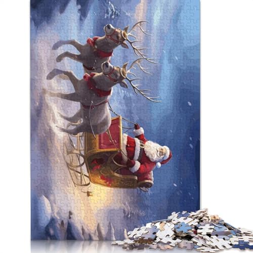 1000-teiliges Weihnachtsmann-Puzzle für Erwachsene, Puzzle, Lernspiel, Herausforderungsspielzeug, 1000 Stück (38 x 26 cm) von GQmoney