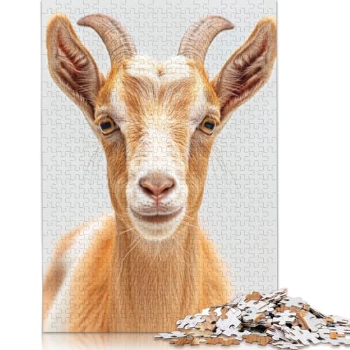 1000-teiliges Ziegengesichts-Puzzle, Schwierigkeitsgrad Puzzle, Lernspiel, Spielzeug, 1000 Stück (38 x 26 cm) von GQmoney