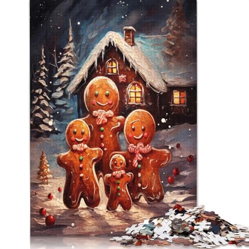 1000-teiliges süßes Lebkuchenfamilien-Puzzle für Erwachsene, Puzzle, Erwachsenen-Puzzle, Heimdekoration, Puzzle-Spielzeug, 1000 Stück (38 x 26 cm) von GQmoney