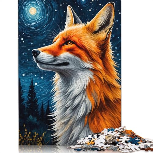 1500 Teile Puzzle Fuchs Kitsune Sternennacht quadratische Puzzles für Erwachsene & Holzpuzzles Heimdekoration Puzzle 1500 Teile (85 x 57 cm) von GQmoney