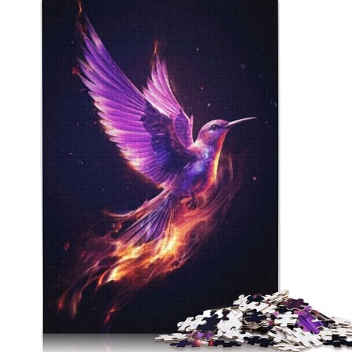 1500-teiliger Feuerkolibri für Erwachsene, schwierige Holzpuzzles, Puzzles für Erwachsene, Lernspiel, Herausforderungsspielzeug, 1500 Stück (85 x 57 cm) von GQmoney