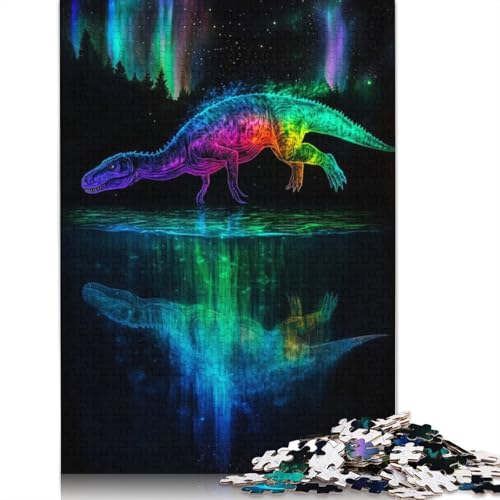 1500-teiliges Dinosaurier-Aurora-Borealis-Puzzle für Erwachsene, Geschenke, Puzzles für Erwachsene und Teenager, Denksport-Puzzles für Erwachsene, 1500 Teile (85 x 57 cm) von GQmoney